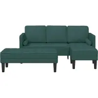 vidaXL Ensemble de canapé 2 pièces, couleur vert foncé, en polyester