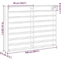 vidaXL Cabinet d'Affichage avec étagère Bois Ancien 100 x 8.5 x 75 cm