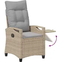 vidaXL Chaise de jardin réglable Beige et gris clair 56 x 60 x 112 cm