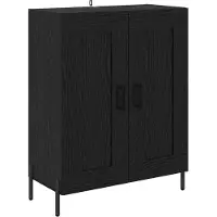 vidaXL Highboard noir imitation chêne 69,5 x 34 x 180 cm Bois composite
