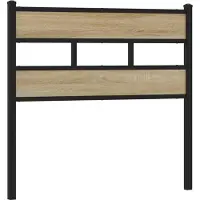 vidaXL Tête de lit de rechange en chêne Sonoma 90 cm Fer et bois composite