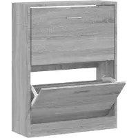 vidaXL Armoire à chaussures Sonoma gris 63x24x81 cm Bois d'ingénierie