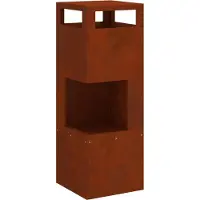 vidaXL Foyer marron 35 x 35 x 100 cm en acier résistant aux intempéries