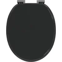 vidaXL Abattant de WC à fermeture douce Noir 44 x 38 cm Panneau MDF