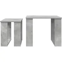 vidaXL : Ensemble de deux tables basses en béton gris, dimensions 50 x 52 x 42 cm, matériau : bois composite