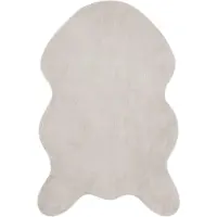 vidaXL Tapis antidérapant en fourrure synthétique Olite Beige 60 x 90 cm Polyester