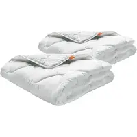 Sleepling Couette 155 x 220 cm, set de 2, couette toute saison, 100% microfibres, convient aux personnes allergiques, Basic 100