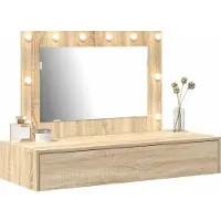 vidaXL Table de maquillage , couleur marron, dimensions 100 x 40 x 70 cm, en panneaux de particules