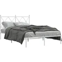 vidaXL Cadre de lit avec tête de lit en métal blanc 120x200 cm