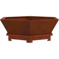 vidaXL Foyer extérieur marron 75 x 75 x 28 cm Acier résistant aux intempéries