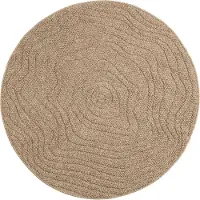 vidaXL Tapis ronds Moiré AGIRA Naturel Ø 160 CM Polyester