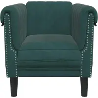 vidaXL Fauteuil vert foncé velours