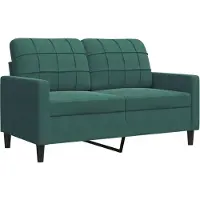 vidaXL Ensemble de canapés 3 pièces avec coussins vert foncé velours