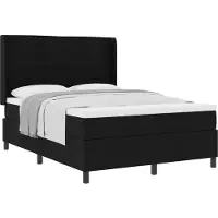 vidaXL Lit boxspring avec matelas, noir, 200 x 140 cm, tissu
