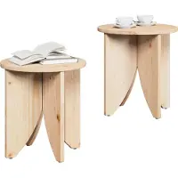 vidaXL Table basse 2 Pcs Naturelle 41.5 X 41.5 X 44 Cm Lumarko