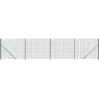 vidaXL Clôture grillagée avec bride de sol vert 1,4x10 m