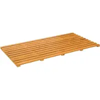 vidaXL Tapis de bain Uni Marron 100 x 53 cm bois