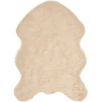 vidaXL Tapis en Peau de Mouton Synthétique Beige 60 x 90 cm Polyester