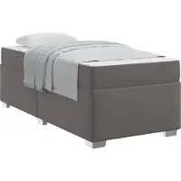 vidaXL Cadre de lit avec matelas Gris 100 x 200 cm Tissu
