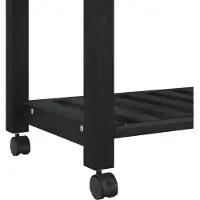 vidaXL Chariot de cuisine MONZA Noir 84 x 40 x 88,5 cm Bois massif Pin