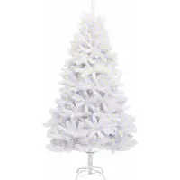 vidaXL Sapin de Noël artificiel avec 300 LED Blanc 300 cm PVC et métal