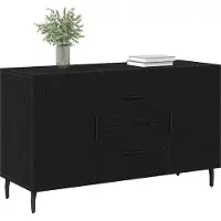 vidaXL Sideboard noir imitation chêne 100 x 36 x 60 cm Bois composite