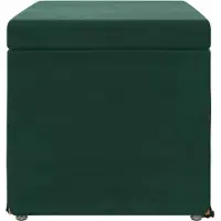 vidaXL Tabouret vert foncé 61 x 41 x 40 cm, velours et bois d'ingénierie