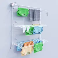 Foxydry Séchoir à linge vertical pour montage mural, robuste à 3 niveaux - Tower 152 cm Blanc