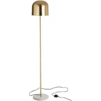 Halay Lampadaire J-Line Queen 148 cm avec lampe métallique dorée et pied en marbre, douille E14