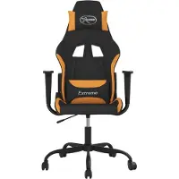 vidaXL Fauteuil gaming en tissu noir et orange