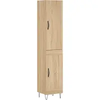 vidaXL Highboard chêne Sonoma 34,5x34x180 cm Matériau dérivé du bois