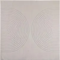 vidaXL Tapis carré GALATI Crème 120 x 120 cm