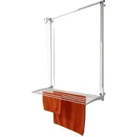 Foxydry Wall 128 cm blanc – Étendoir à linge mural réglable en hauteur, pliable, en aluminium et peu encombrant