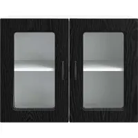 vidaXL Façade de lave-vaisselle Kalmar, noir aspect chêne, 80 x 31 x 60 cm