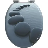 vidaXL Abattant de WC à fermeture douce, gris, 44 x 38 cm, plateau en MDF