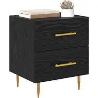 vidaXL Cabinet de chevet 2 pcs Chêne noir 40 x 35 x 47,5 cm