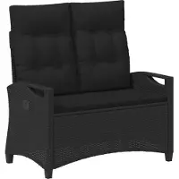 vidaXL Banc de jardin noir 105 x 60 x 112 cm Acier et polyester