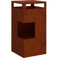 vidaXL Foyer extérieur marron 50 x 50 x 100 cm Acier résistant aux intempéries