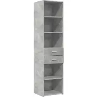 vidaXL Highboard gris béton 45x42,5x185 cm Bois composite