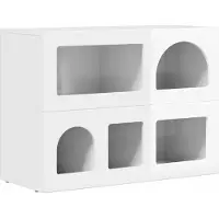 vidaXL Meuble de rangement ELST, blanc brillant, 80,5 x 35 x 59 cm, fabriqué en panneaux de particules