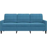 vidaXL Canapé 3 places bleu 180 cm velours