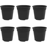 vidaXL Pot À Fleurs Rond 6 Pcs Noir Ø 17 X 14 Cm Plastique