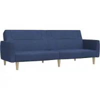 vidaXL Canapé-lit à 2 places bleu tissu