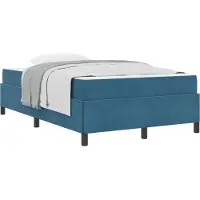vidaXL Cadre de lit avec matelas bleu foncé 120 x 200 cm Tissu