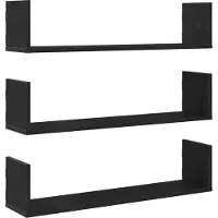 vidaXL Étagères murales 3 pcs Chêne noir 80x18x18 cm Bois d'ingénierie