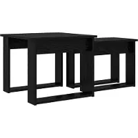 vidaXL Table basse set 2 pcs noir imitation chêne bois composite