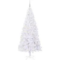 vidaXL Sapin de Noël artificiel avec 300 LED Blanc 210 cm PVC et Acier