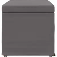 vidaXL Tabouret gris 61 x 41 x 40 cm en similicuir et bois d'ingénierie