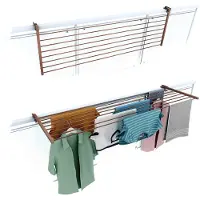 Foxydry Duo 162 cm Corten - Séchoir à linge de balcon pliable, en aluminium, résistant aux intempéries