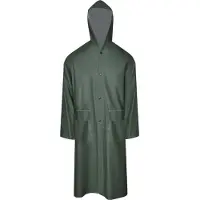 vidaXL Manteau de pluie long imperméable résistant à capuche vert L